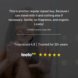 Gentle, no fragrance, and organic.  Lovely! ' trust score of 4.9 on feefo