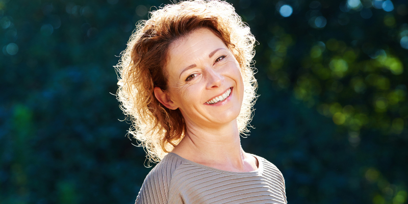 smiling menopausal woman
